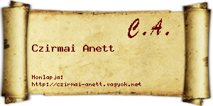 Czirmai Anett névjegykártya