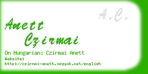 anett czirmai business card